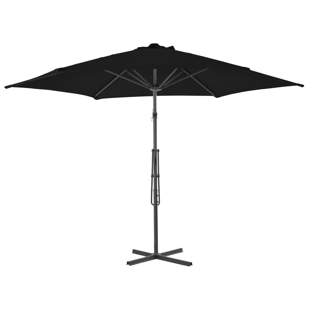 Parasol de jardin avec mât en acier noir 300x230 cm