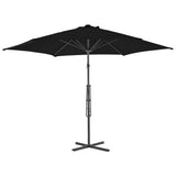 Parasol de jardin avec mât en acier noir 300x230 cm