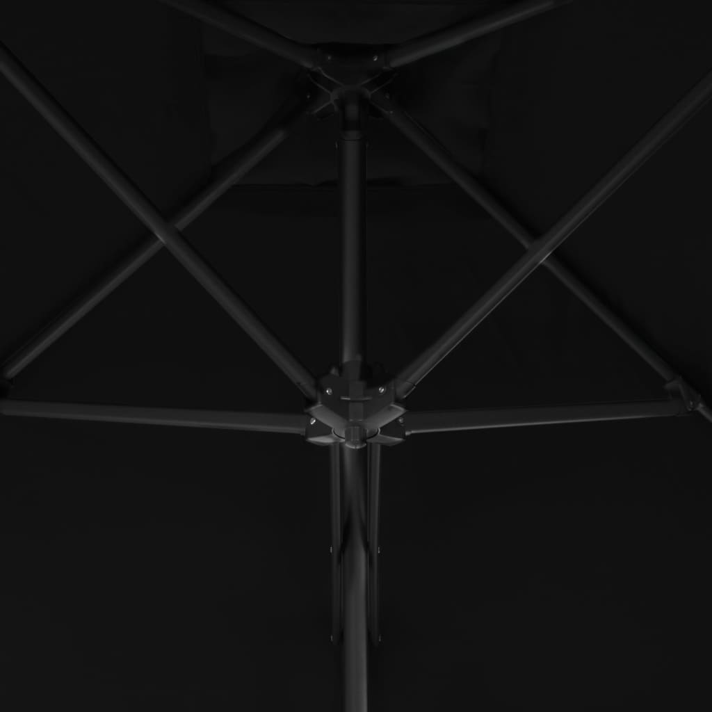 Parasol de jardin avec mât en acier noir 300x230 cm