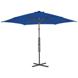 Parasol de jardin avec mât en acier bleu 300x230 cm