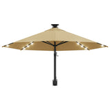 Parasol mural de jardin avec LED 300 cm taupe