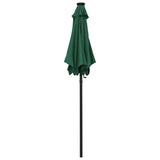 Garden parasol with LED lights green 200x211 cm aluminum