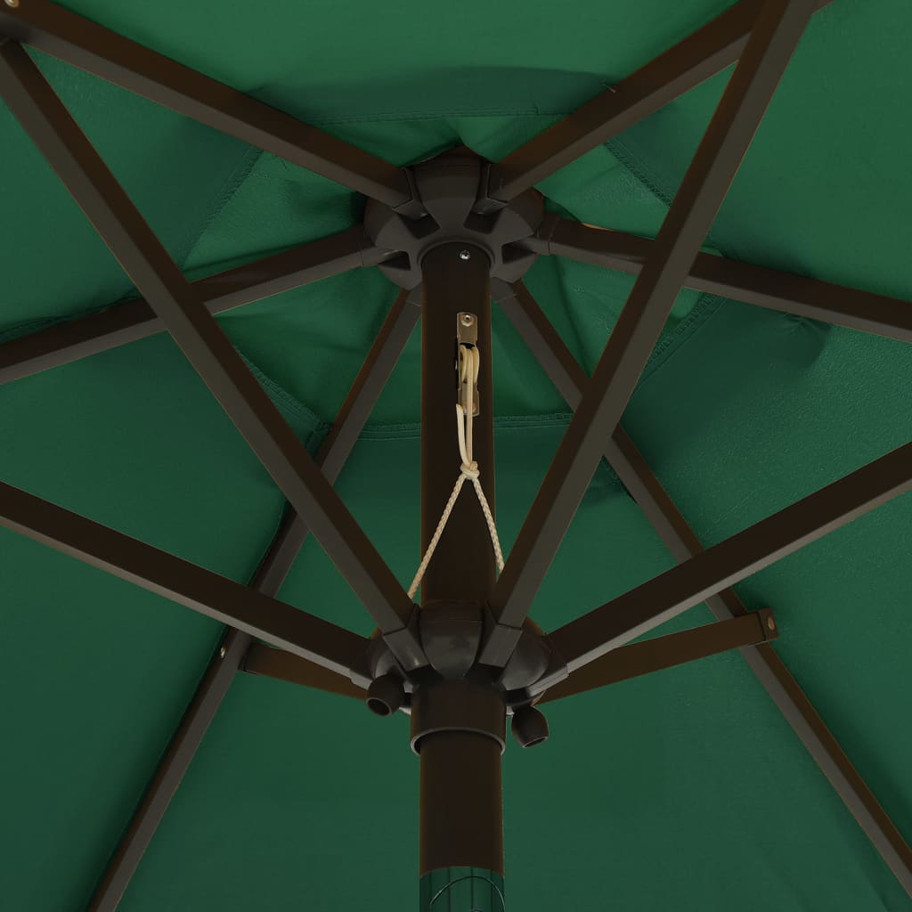 Garden parasol with LED lights green 200x211 cm aluminum