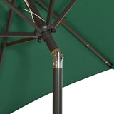 Garden parasol with LED lights green 200x211 cm aluminum