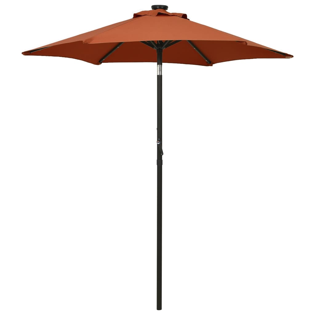 Garden parasol with LED lights terracotta aluminum