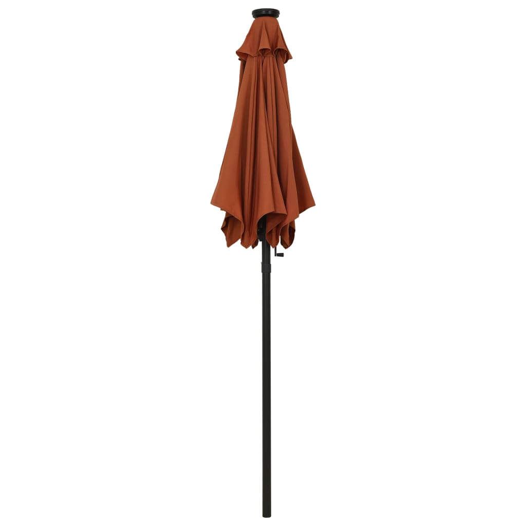 Garden parasol with LED lights terracotta aluminum