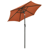 Garden parasol with LED lights terracotta aluminum