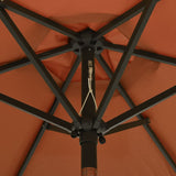 Garden parasol with LED lights terracotta aluminum