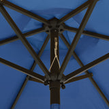 Garden umbrella with LED lights azure blue aluminum