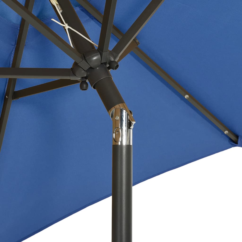 Garden umbrella with LED lights azure blue aluminum