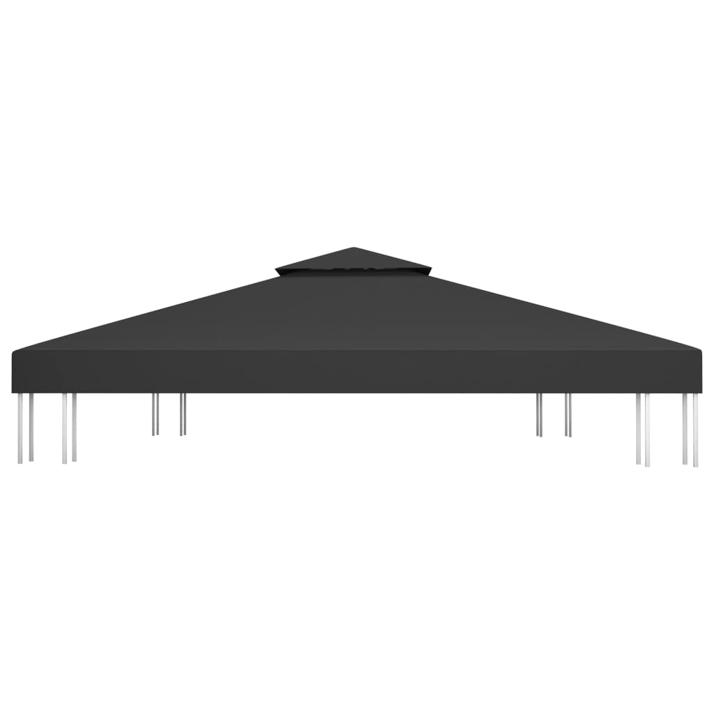 2-level gazebo roof canvas 310 g/m² 4x3 m Black