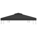 2-level gazebo roof canvas 310 g/m² 4x3 m Black