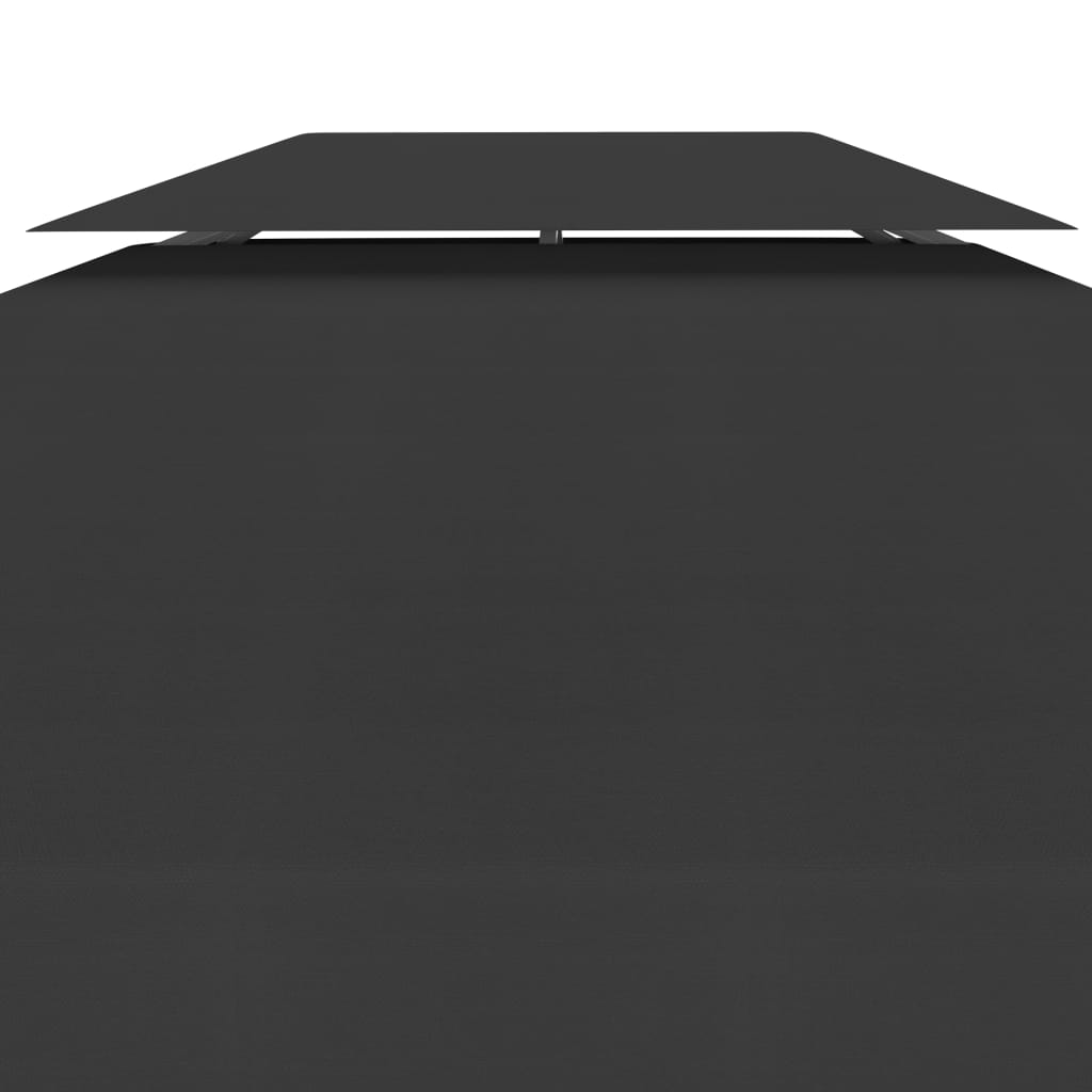 2-level gazebo roof canvas 310 g/m² 4x3 m Black