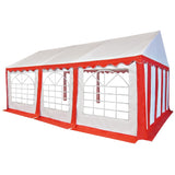 Chapiteau de jardin PVC 4x6 m Rouge et blanc