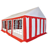 Chapiteau de jardin PVC 4x6 m Rouge et blanc