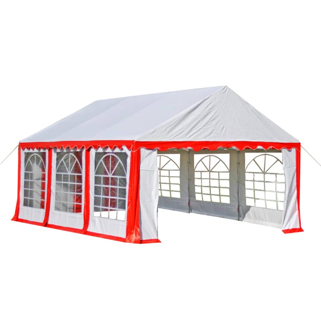 Chapiteau de jardin PVC 4x6 m Rouge et blanc