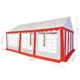 Chapiteau de jardin PVC 4x6 m Rouge et blanc