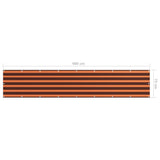 Écran de balcon Orange et marron 75x400 cm Tissu Oxford