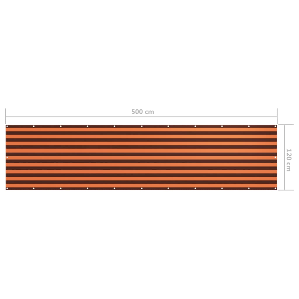 Écran de balcon Orange et marron 120x500 cm Tissu Oxford