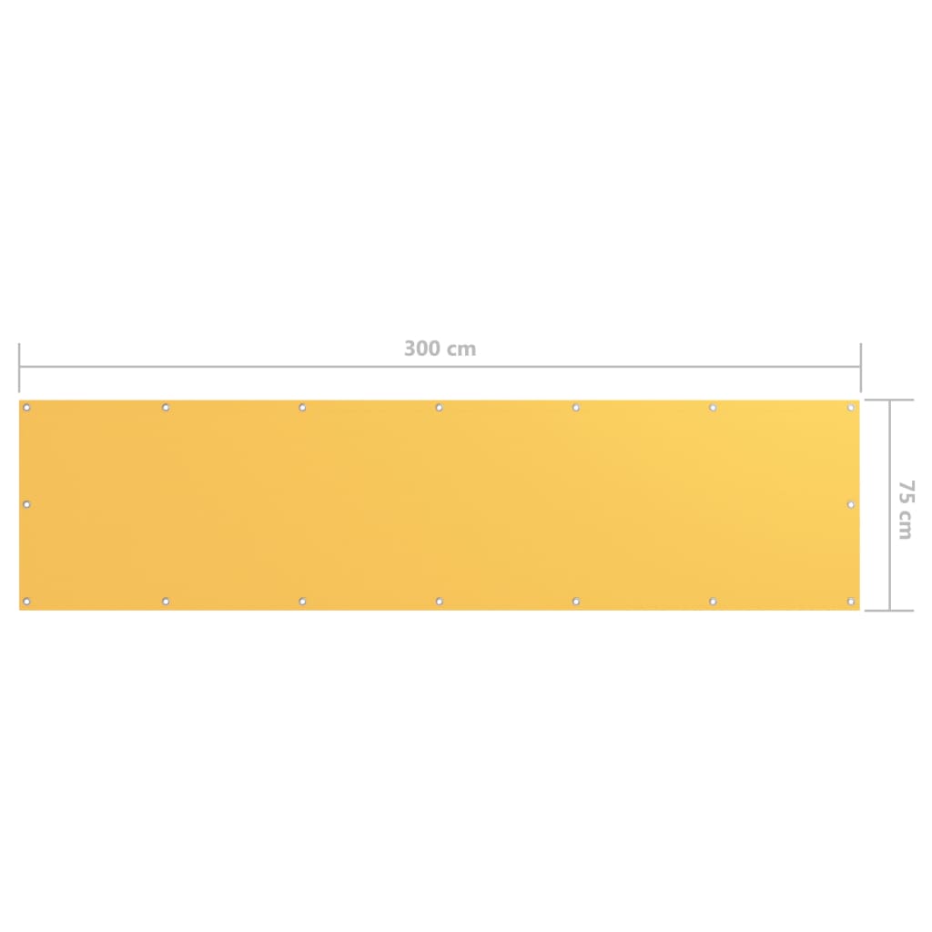 Écran de balcon Jaune 75x300 cm Tissu Oxford