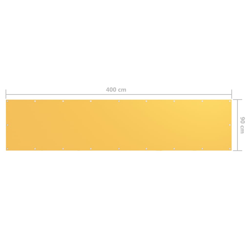 Écran de balcon Jaune 90x400 cm Tissu Oxford