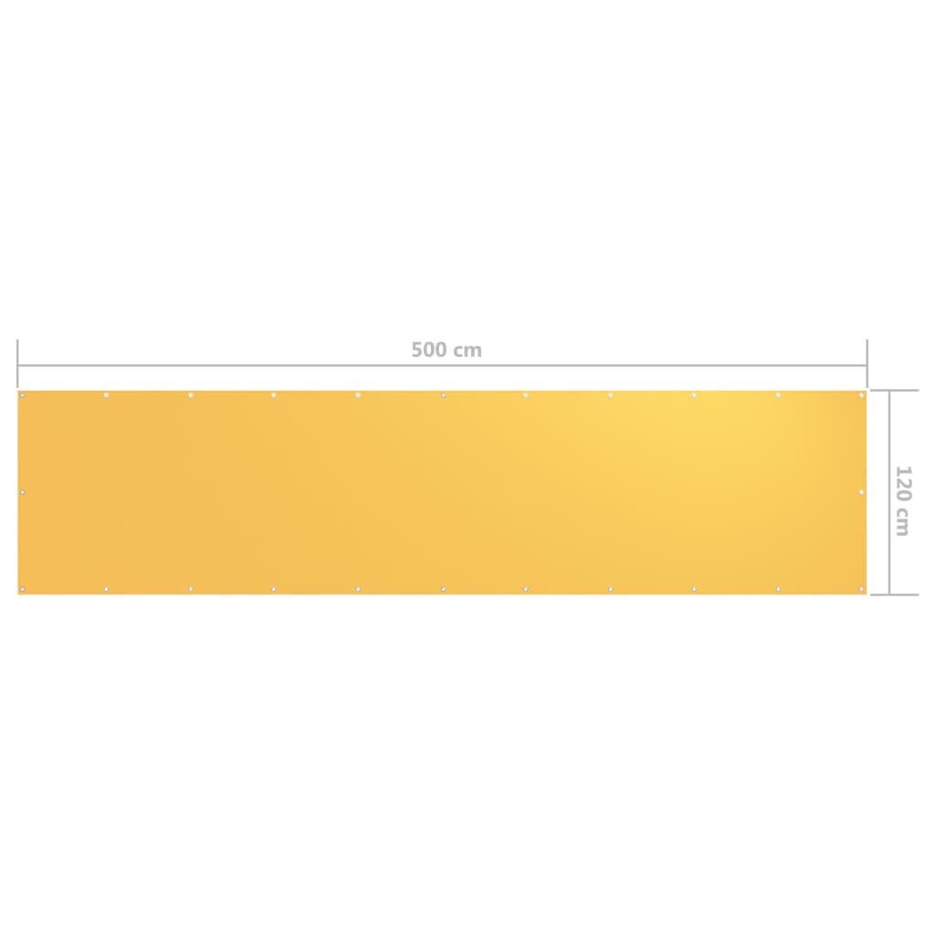 Écran de balcon Jaune 120x500 cm Tissu Oxford