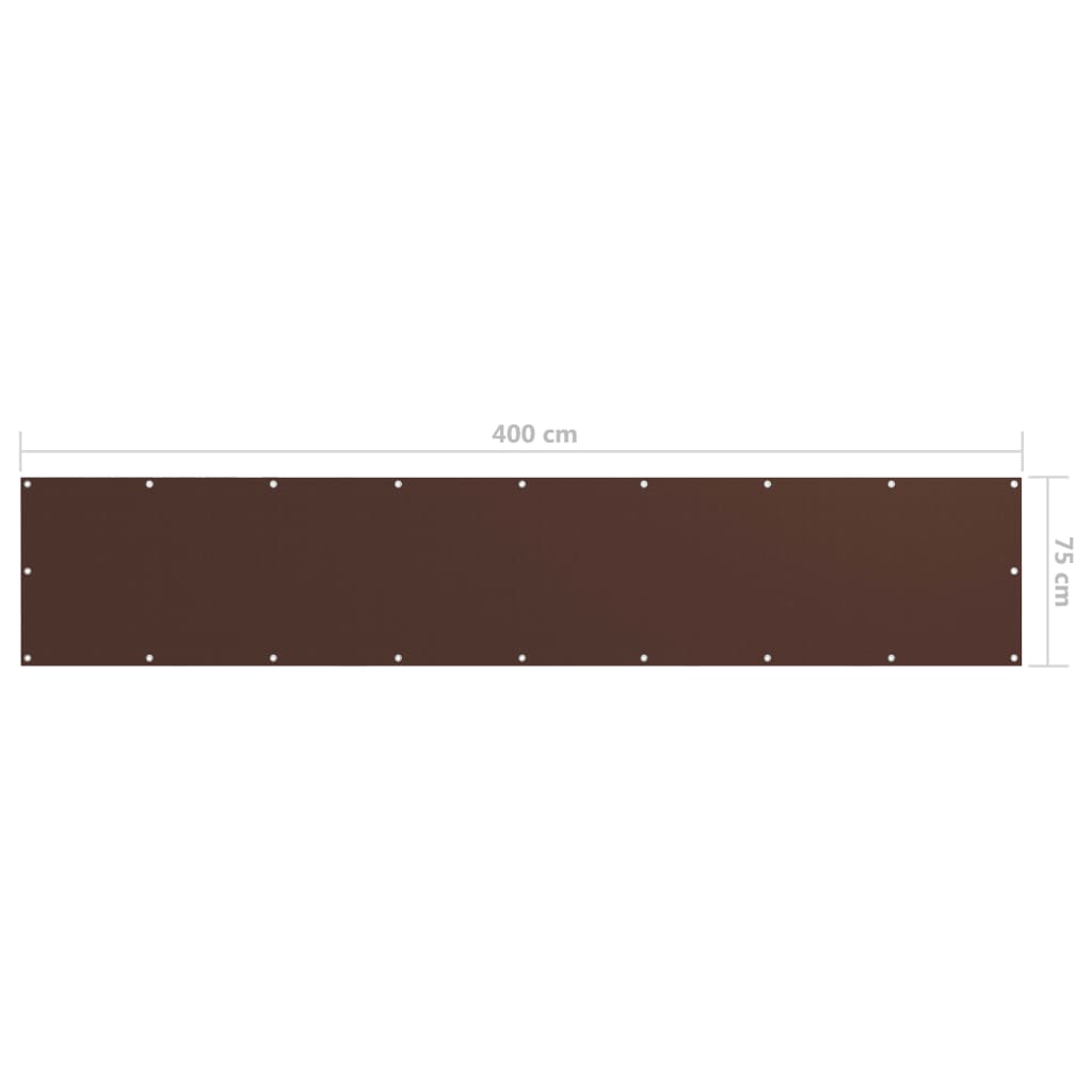 Écran de balcon Marron 75x400 cm Tissu Oxford