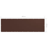 Écran de balcon Marron 120x400 cm Tissu Oxford