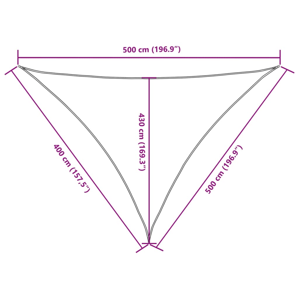 Voile de parasol tissu oxford triangulaire 4x5x5 m