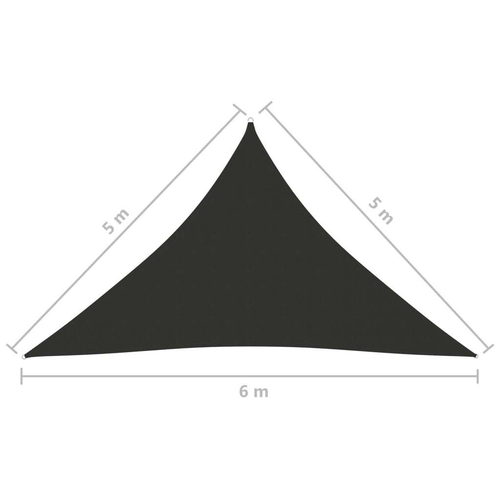 Voile de parasol tissu oxford triangulaire 5x5x6 m