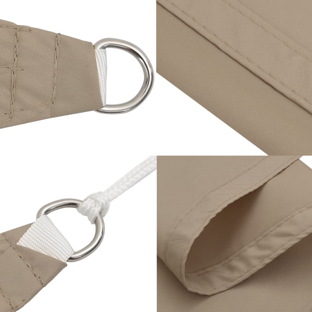 Voile de parasol tissu oxford carré 4x4 m taupe