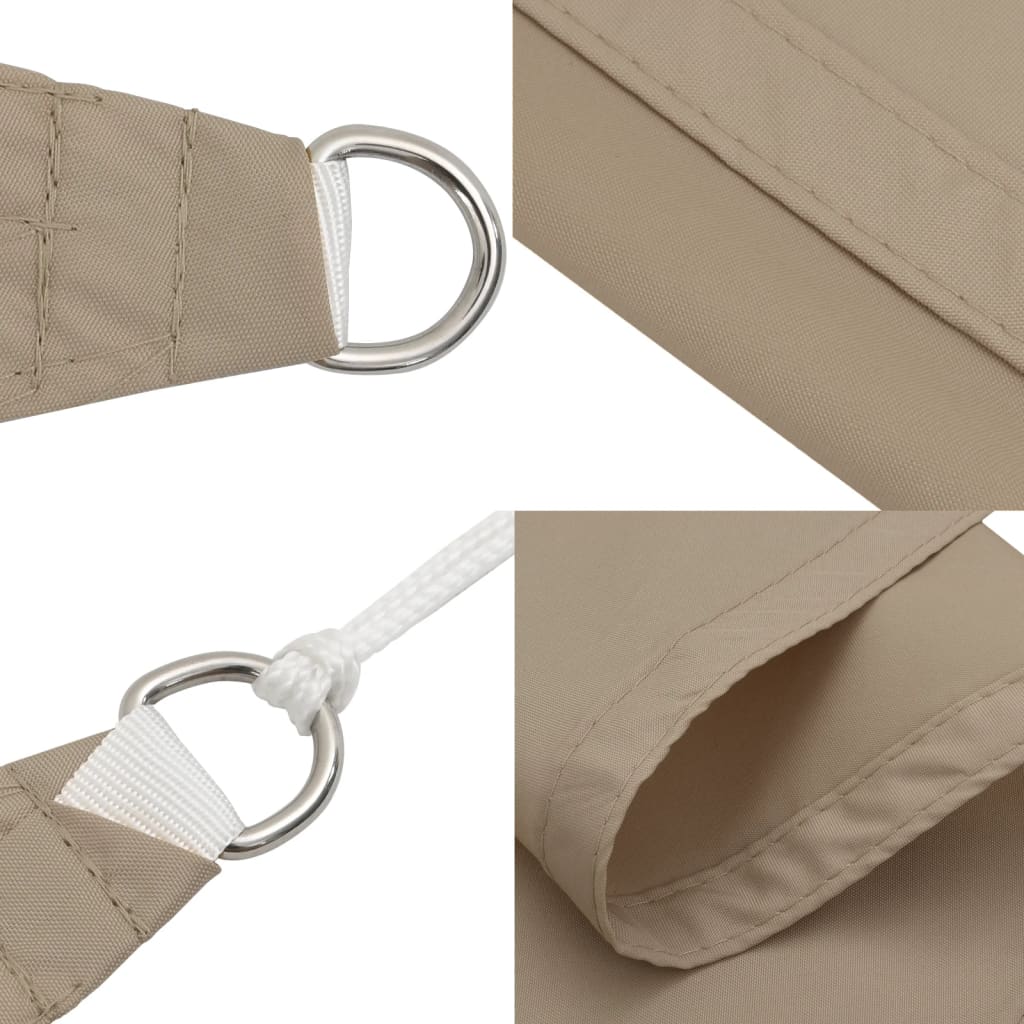 Voile de parasol tissu oxford carré 5x5 m taupe