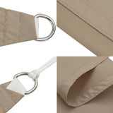 Voile de parasol tissu oxford carré 5x5 m taupe