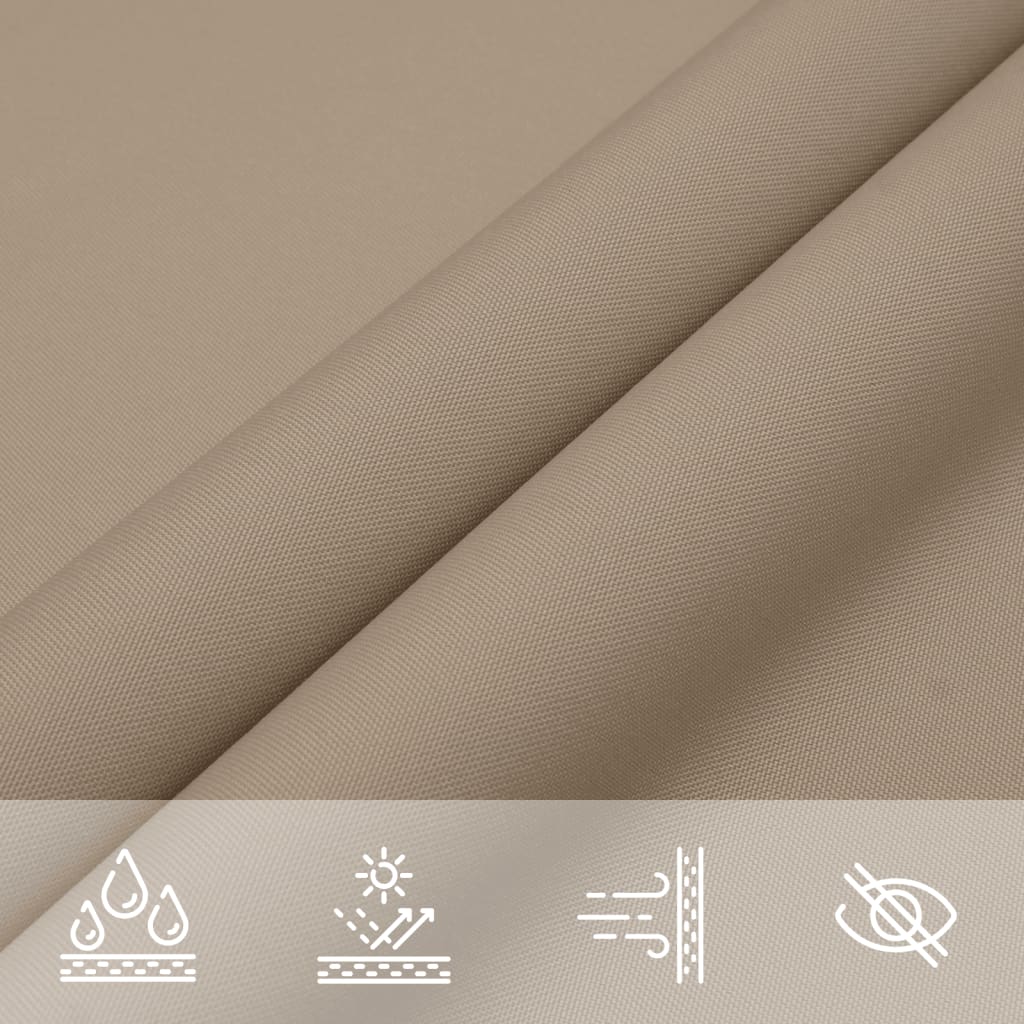 Voile de parasol tissu oxford carré 6x6 m taupe