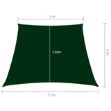 Voile de parasol Tissu Oxford trapèze 3/5x4 m Vert foncé