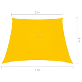 Voile de parasol Tissu Oxford trapèze 2/4x3 m Jaune