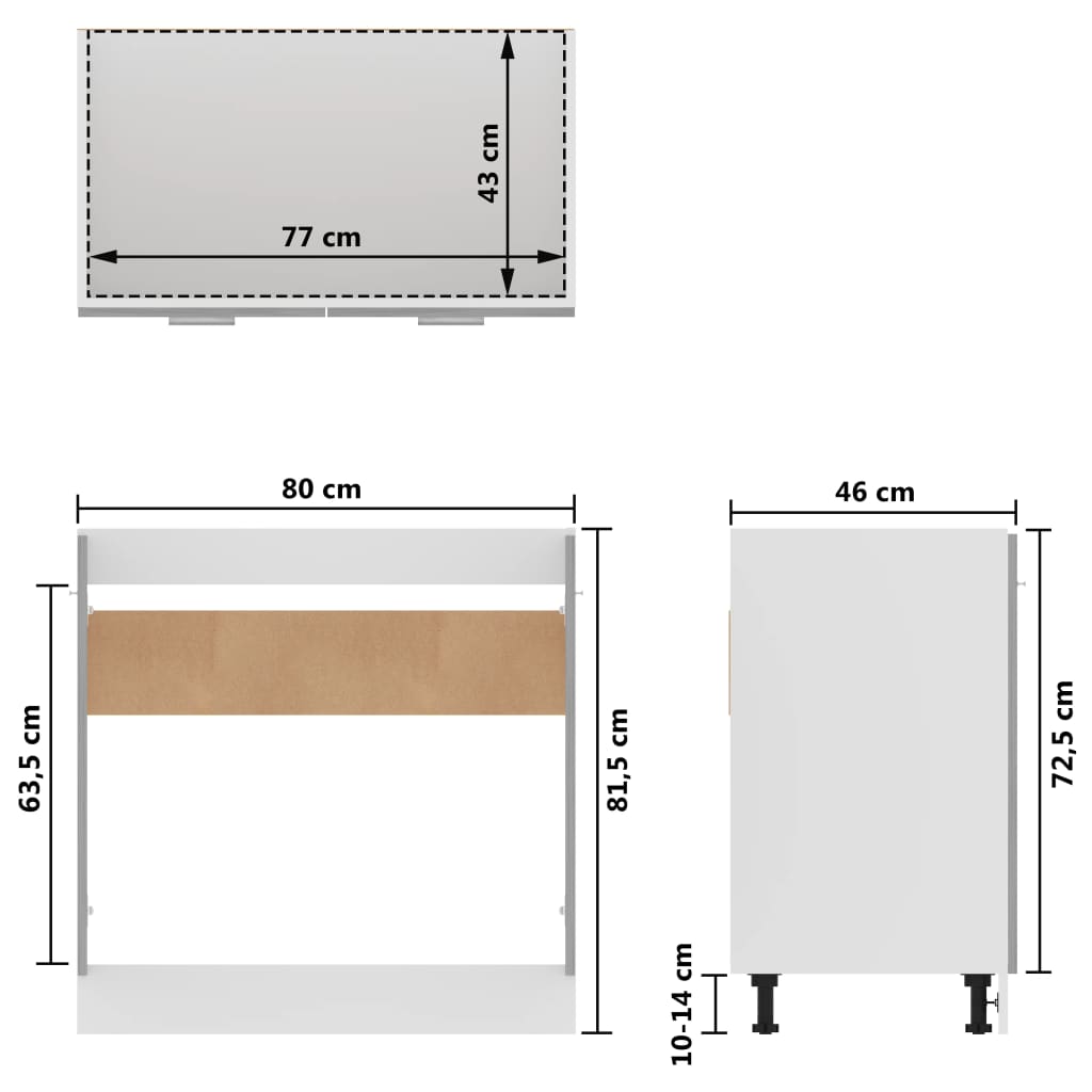 Waschbecken-Unterschrank aus betongrauem Holzwerkstoff