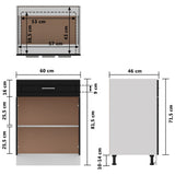 Armoire de plancher à tiroir Noir 60x46x81,5 cm Bois ingénierie