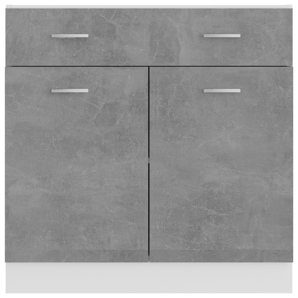 Armoire de plancher à tiroir Gris béton Bois d’ingénierie