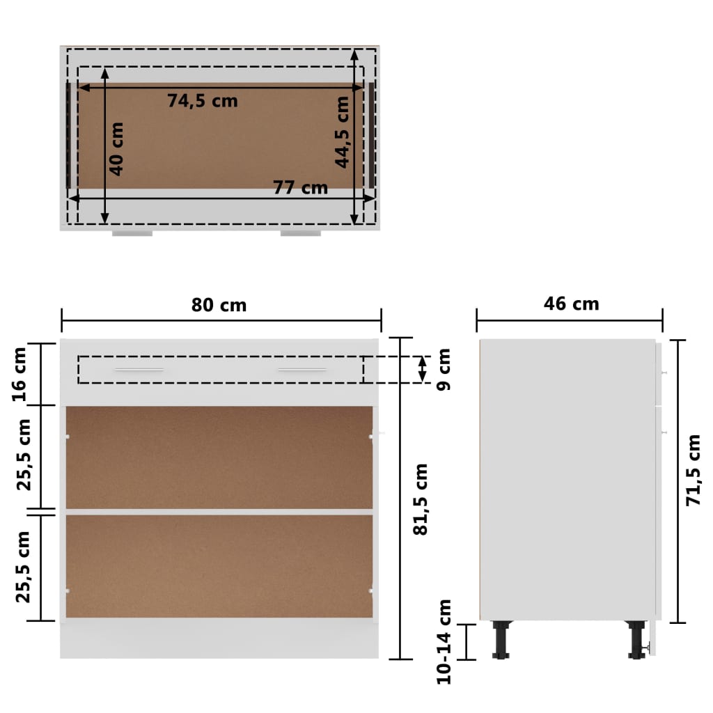 Armoire de plancher à tiroir Blanc brillant Bois d’ingénierie