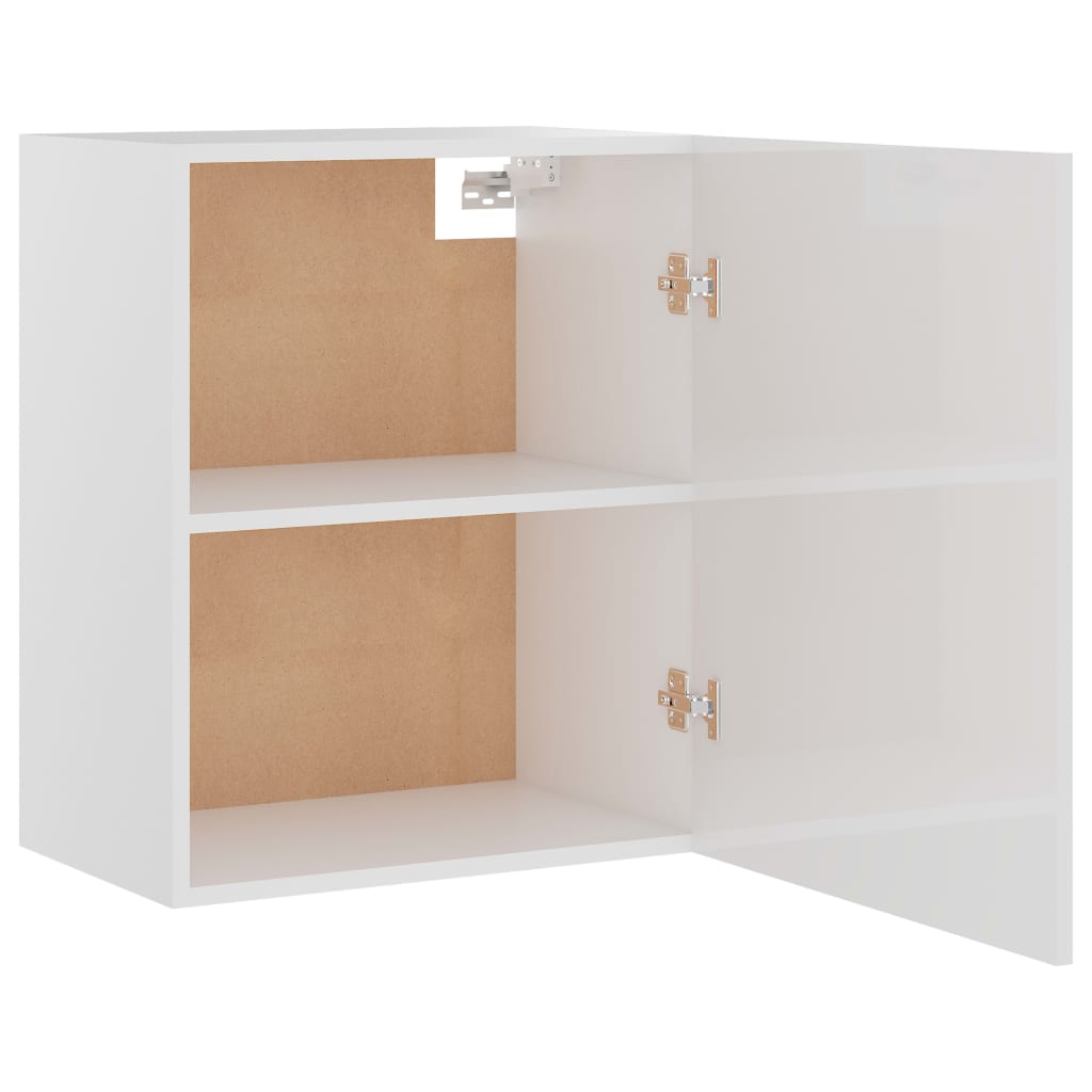 Armoire suspendue Blanc brillant 50x31x60 cm Bois d'ingénierie