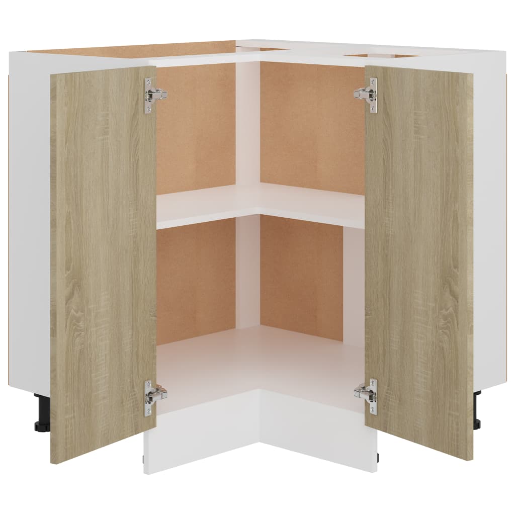 Armoire de plancher d'angle chêne sonoma 75,5x75,5x81,5 cm bois