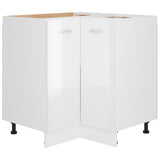 Armoire d'angle Blanc brillant 75,5x75,5x80,5 cm Aggloméré