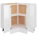 Armoire d'angle Blanc brillant 75,5x75,5x80,5 cm Aggloméré