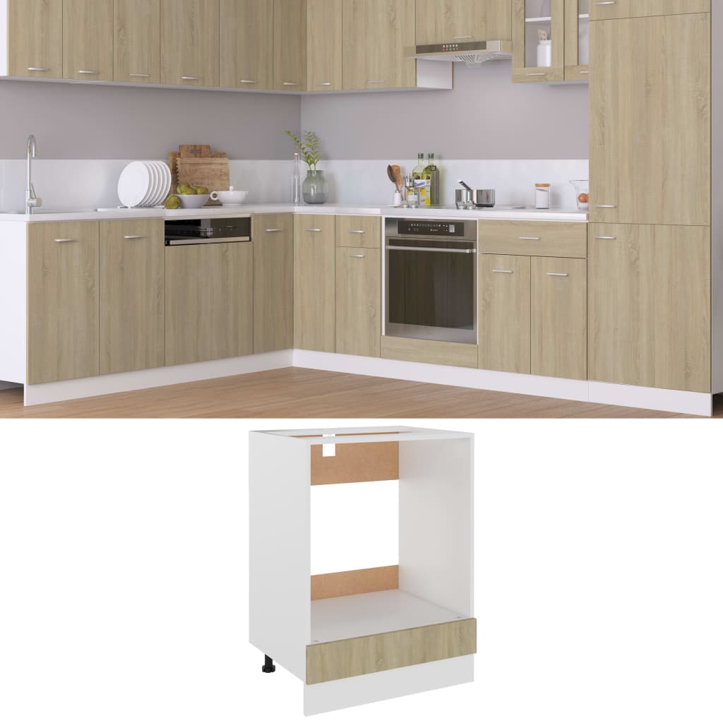 Sonoma Oak Oven Cabinet 60x46x81.5 cm Engineered Wood