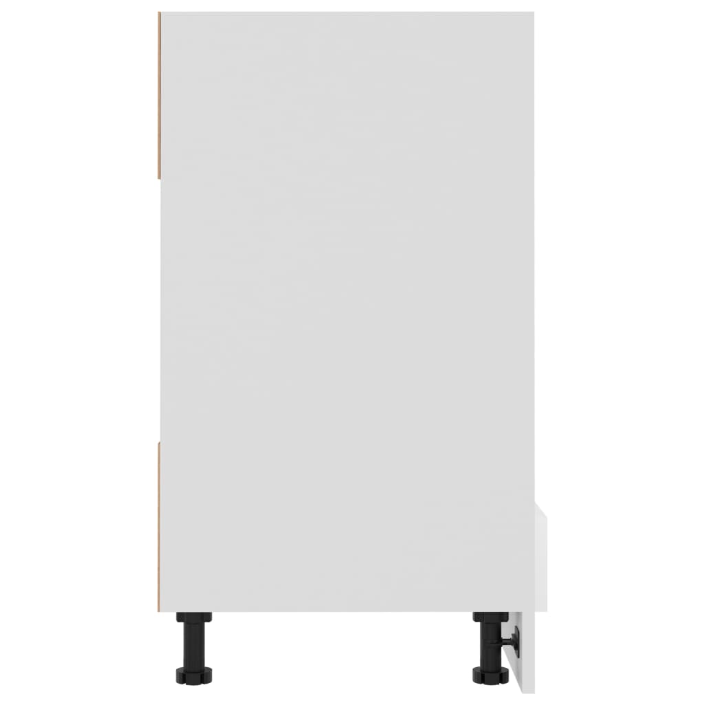 Oven cabinet Glossy white 60x46x81.5 cm Engineered wood