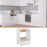 Oven cabinet Glossy white 60x46x81.5 cm Engineered wood