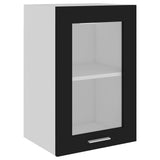 Armoire en verre suspendue Noir 40x31x60 cm Bois d'ingénierie