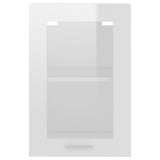 Armoire en verre suspendue Blanc brillant Bois d’ingénierie