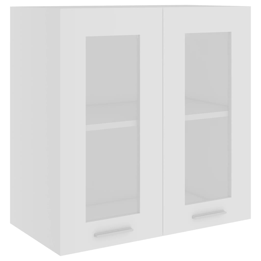 White hanging glass cabinet 60x31x60 cm Engineered wood